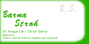 barna stroh business card